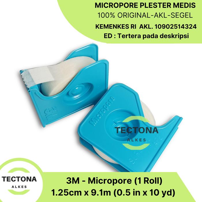 Gambar 3M - Micropore/Plester Medis/Plester Putih/Plester Infus - 1.25 cm x 9.1 m dari TectonaAlkes undefined Tokopedia