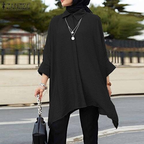 Gambar Tunik Wanita Rasya Batwing Shirt Lengan Panjang Kekinian - Black dari Thamimacollection undefined Tokopedia