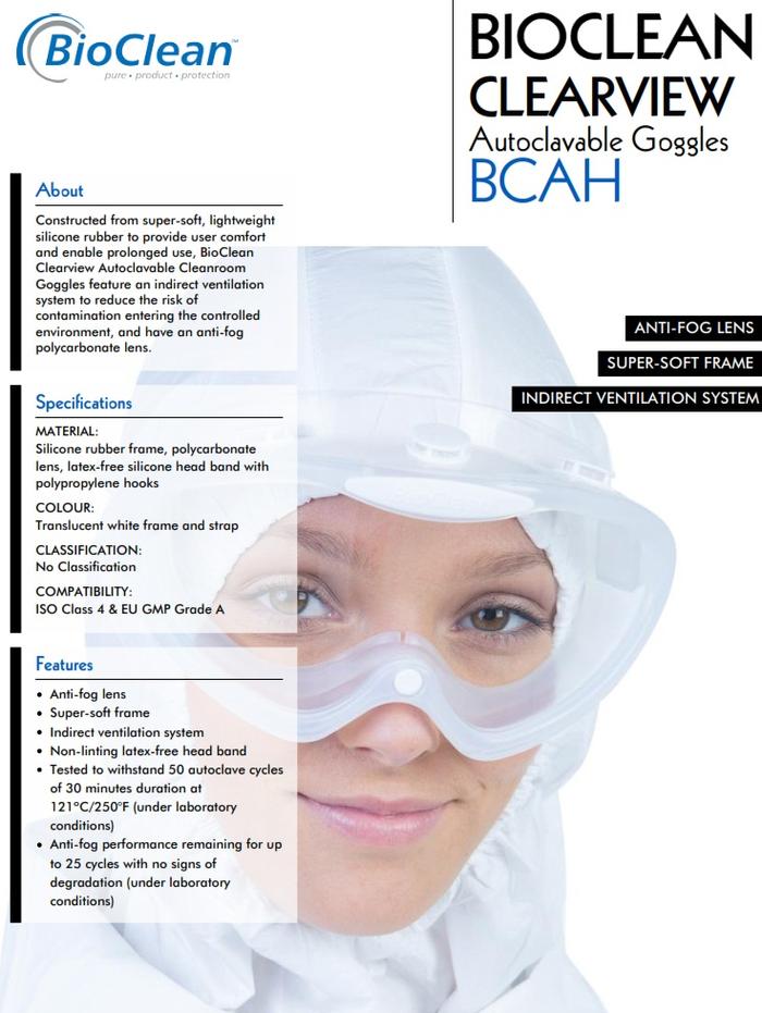 Jual Kacamata Safety Steril Autoclavable Goggles BCAH merk BIOCLEAN ...