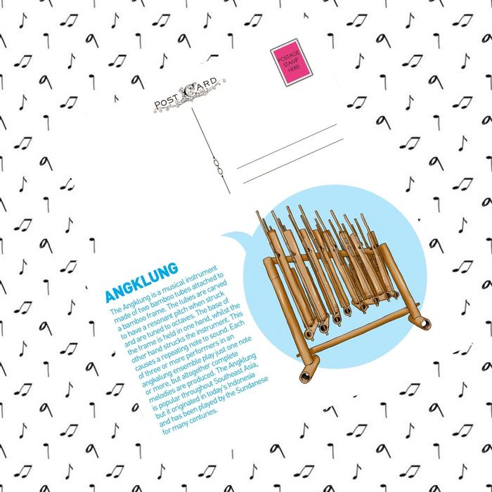 Gambar MC- Kartu pos kartupos Alat Musik / Music instrument Postcard - Angklung dari freesia 99 undefined Tokopedia