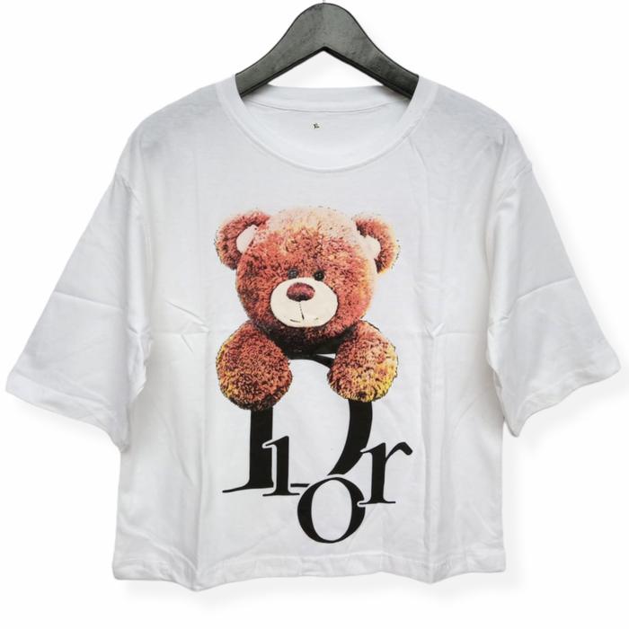 Gambar KAOS CEWEK LENGAN 3/4 FIT XL BAJU KAOS WANITA KATUN ADEM REALPICT BARU - PUTIH BEAR dari ERIKAWAI SHOP undefined 3 Tokopedia