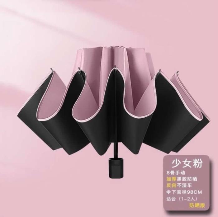 Gambar Payung Lipat Terbalik Jumbo Buka Manual Kokoh Kuat Anti Badai UV Mobil - Baby Pink dari MV Moto Variasi undefined Tokopedia