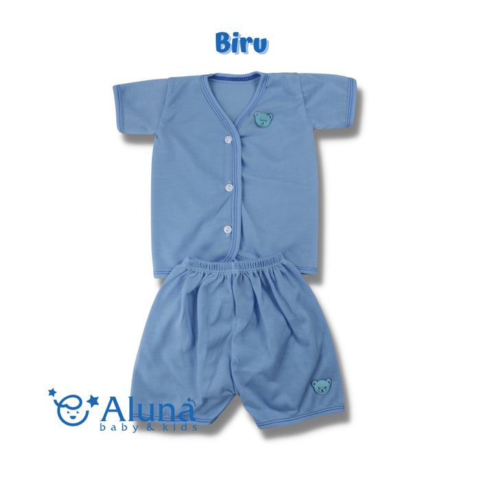 Gambar 3 Pcs Baju Bayi Setelan Lengan Pendek Newborn Polos SNI ALUNA BABY - 1 Pcs Biru dari alunababykids undefined Tokopedia