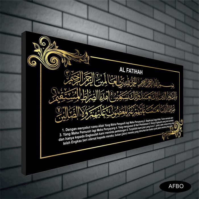 Gambar Kaligrafi surah al fatihah dinding bingkai pictbox aesthetic modern dari Kawulo Alit_NEW undefined Tokopedia