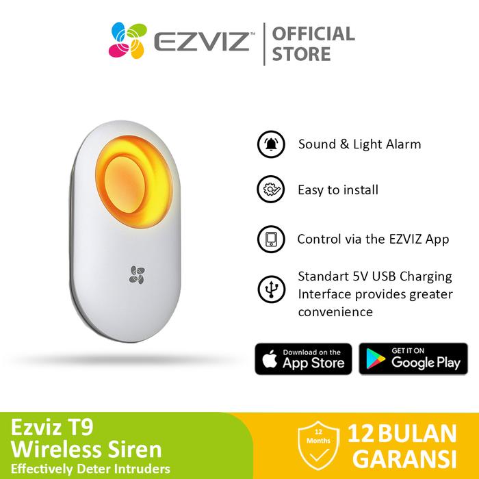 Gambar Ezviz T9 Smart Home Alarm Detector Sound Wireless Siren dari Ezviz Official Store undefined Tokopedia