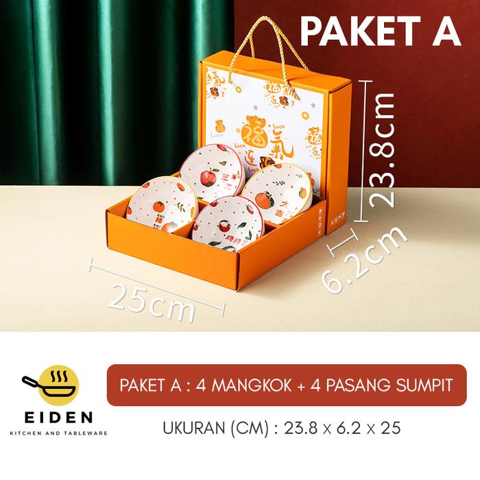 Gambar Hampers IMLEK / Mangkok GiftSet / Mangkok Hampers / Mangkok IMLEK - Paket A isi 4 dari Eiden Kitchen & Tableware undefined Tokopedia