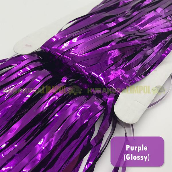 Gambar Tirai Foil Rumbai Dekorasi Foil Curtain Backdrop Acara Pesta - Ungu dari kurakuralimpol official undefined Tokopedia