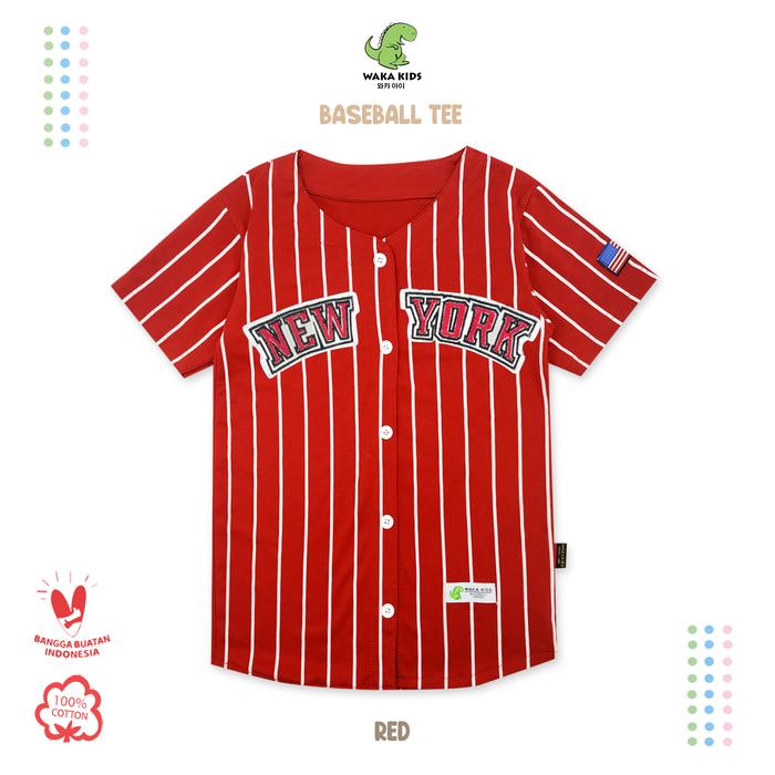 Gambar Wakakids Atasan Kaos Jersey Baju Baseball Anak Laki 1-7 Tahun 3925 - Merah, 1 dari Wakakids undefined Tokopedia