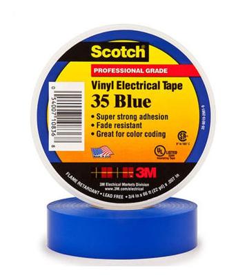 Gambar 3M Scotch 35 Vinyl Electrical Tape Isolasi Listrik (Varian Warna) - Biru, 1 Rol dari PT Rajawali Menara Abadi undefined Tokopedia