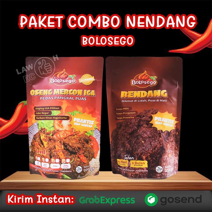 Gambar PAKET NENDANG Oseng Mercon Iga + Rendang Premium Bolosego Bergaransi - Tidak Pedas, Pedas Sedang dari Lawoh Eco undefined Tokopedia