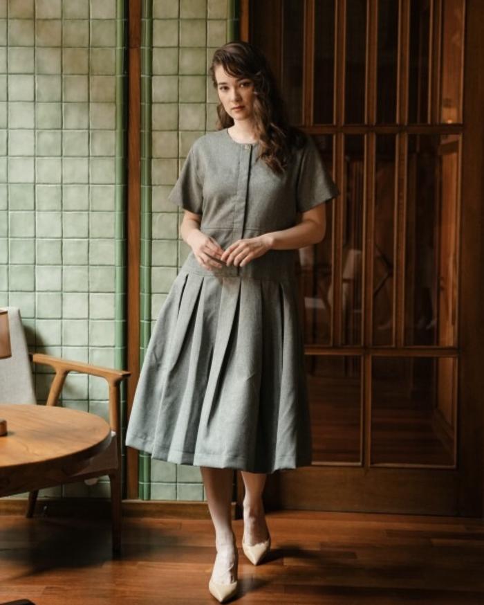 Gambar Amelia Sleeve Dress maven - TERRARIUM GREEN dari LOST AND FOUND SHOPPE undefined Tokopedia