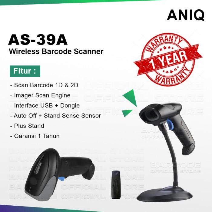 Gambar Barcode Scanner Wireless 1D & 2D Aniq AS-39A ( QR Code & E Faktur ) - AS-39A dari Barcode Store Solutions undefined Tokopedia