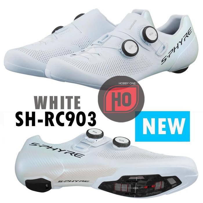 Jual SHIMANO RC9 SH-RC903 WHITE WIDE - Sepatu Cleat Road Bike - 45