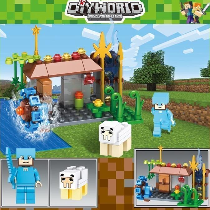Gambar Mainan Lego Minicraft Minecraft My World Balok Kayu Edukasi Anak - Waterwheel dari Daisy Sh0p undefined Tokopedia