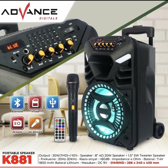 Gambar SPEAKER BLUETOOTH K881 ADVANCE dari GROSIR JAYA 445 undefined Tokopedia