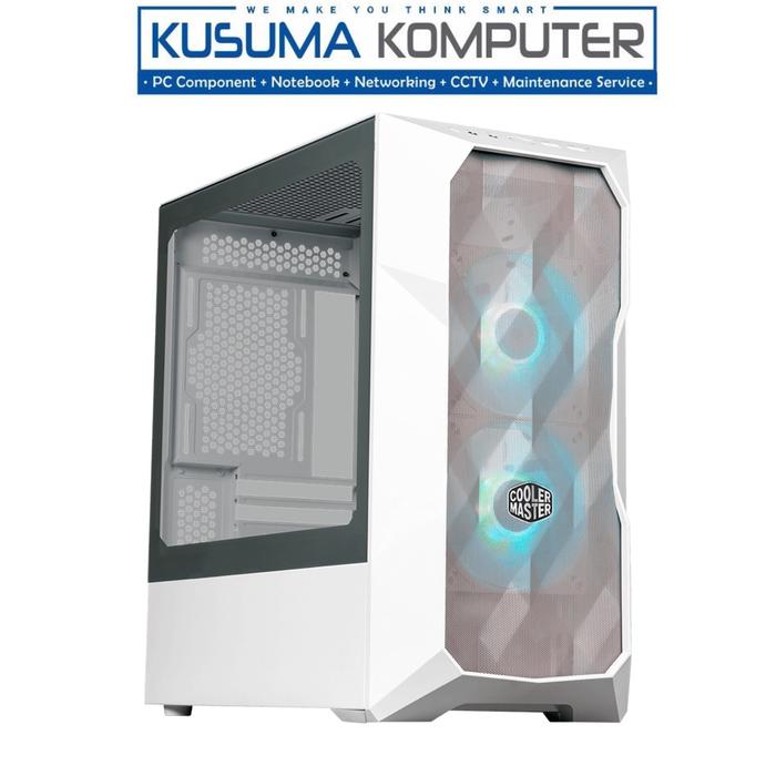 Gambar Cooler Master MasterBox TD300 Mesh White + 2 Fan ARGB Micro ATX Casing dari kusuma komputer_NEW undefined Tokopedia