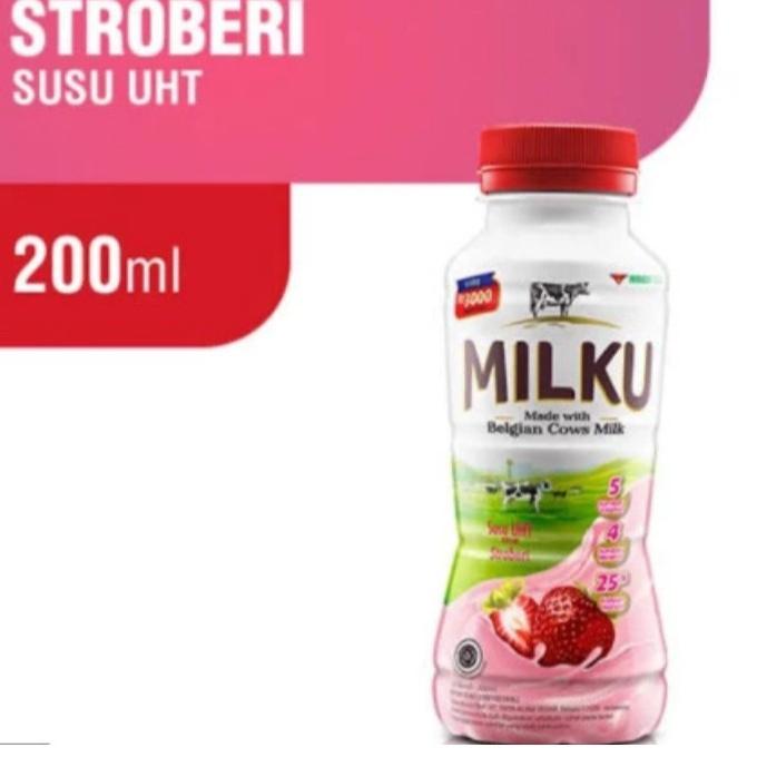 Gambar Milku susu UHT rasa Strawberi (200ml/12botol/1 pack) dari masdot undefined Tokopedia