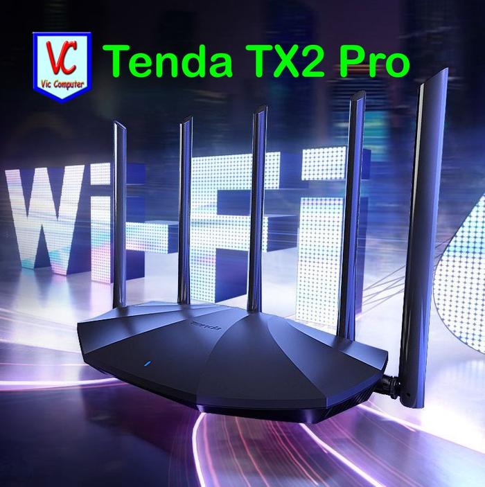 Gambar Tenda TX2 Pro AX1500 Dual Band Gigabit Wi-Fi 6 Router 5-Antenna dari Vic Computer undefined Tokopedia