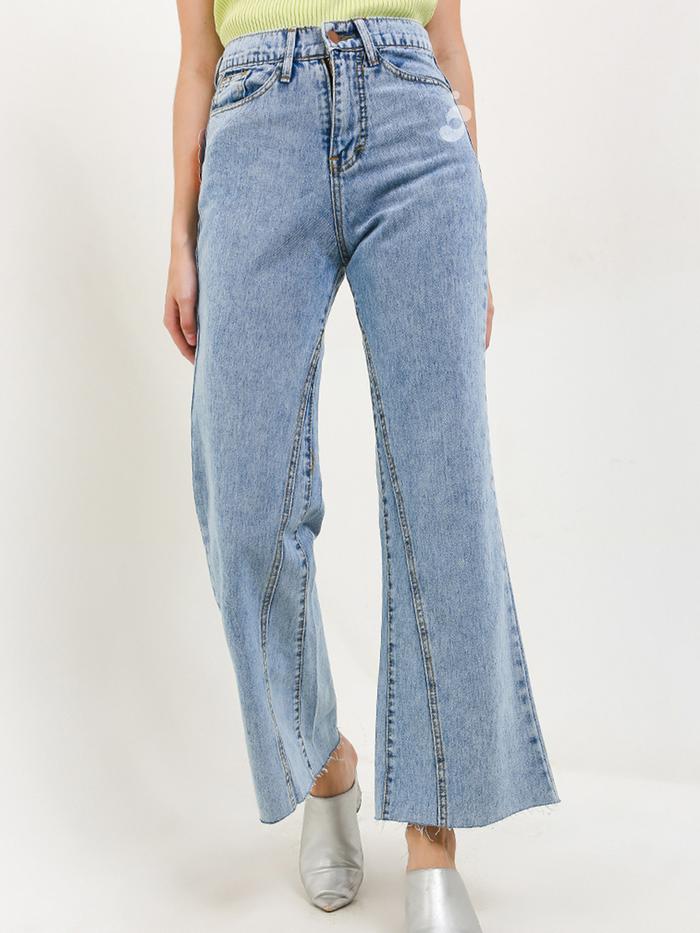 Gambar Shenelin Celana Jeans Highwaist Tabitha Cullotes - Celana Kulot Panjang High Waist Bawahan Wanita Jenjang - Snow, 27 dari Shenelin Official undefined Tokopedia