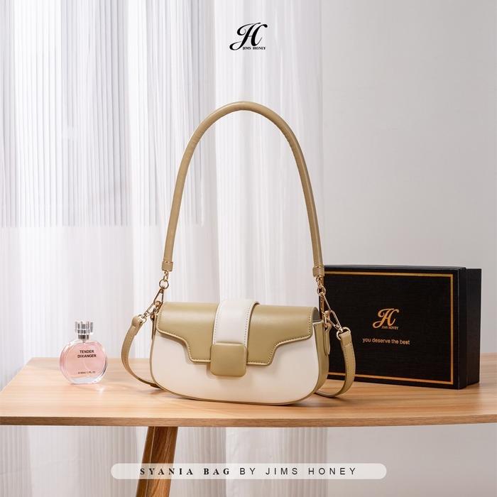 Gambar Syania Bag Jims Honey || Tas Selempang Wanita Free Box Exclusive - White-Green dari Rumah Alexi undefined Tokopedia