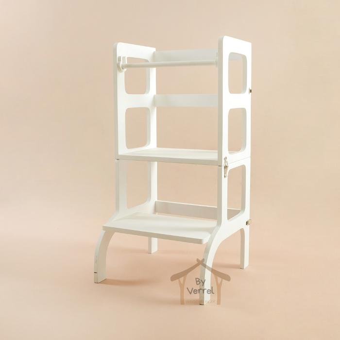 Gambar Helper Tower [Premium] / Learning Tower / Tangga Bantu Anak Balita - White, Sekrup permanen dari By Verrel Wooden Play undefined Tokopedia