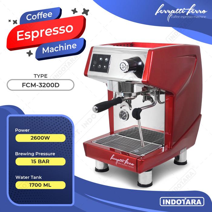 Gambar Ferratti Ferro Espresso Machine FCM3200D - Merah dari PT. Indotara Persada undefined Tokopedia