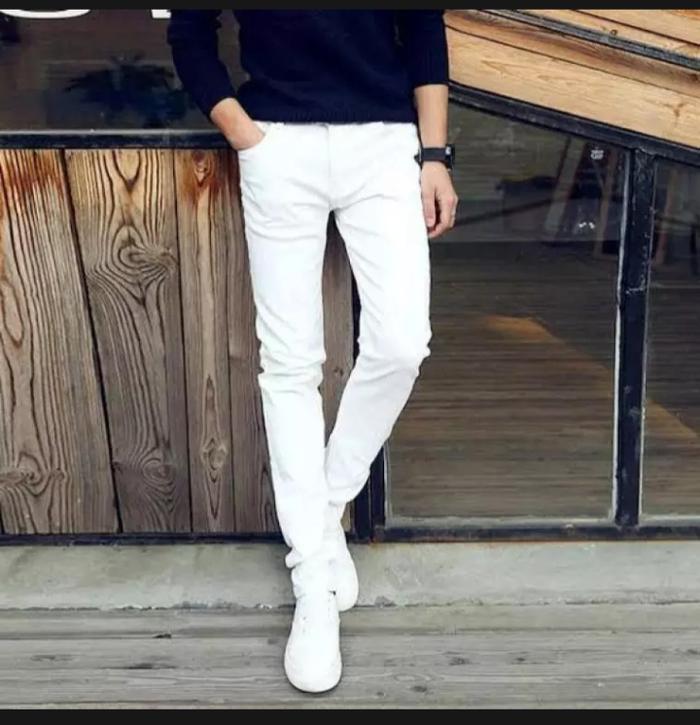 Gambar Celana Jeans Panjang Putih Terbaru / Celana Jeans Pria Slim Fit - Putih, 33 dari Market Jeans Pria undefined Tokopedia