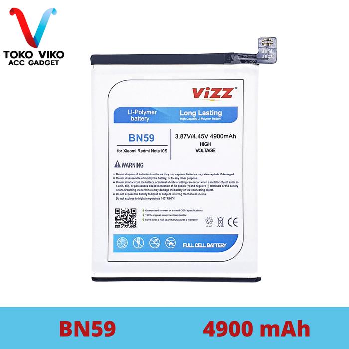 Gambar Vizz Xiaomi BN59 Redmi Note 10 / Redmi Note 10S Baterai Batre Original dari VIKO VIZZ GROSIR undefined Tokopedia