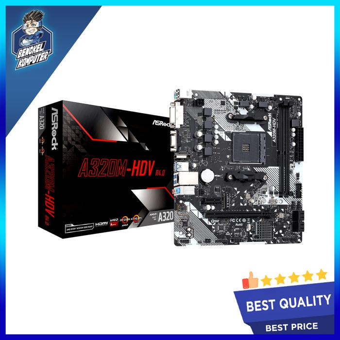 Gambar MOTHERBOARD ASROCK A320M-HDV 4.0 dari bengkelkomputerptk undefined Tokopedia