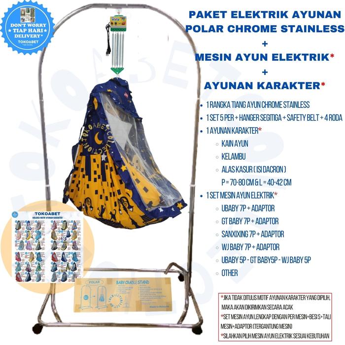 Gambar Paket Tiang Ayunan Karakter Elektrik SANXIXING GT WJ BABY CHROME STANL - UBABY 5 PER dari TOKOABET undefined Tokopedia