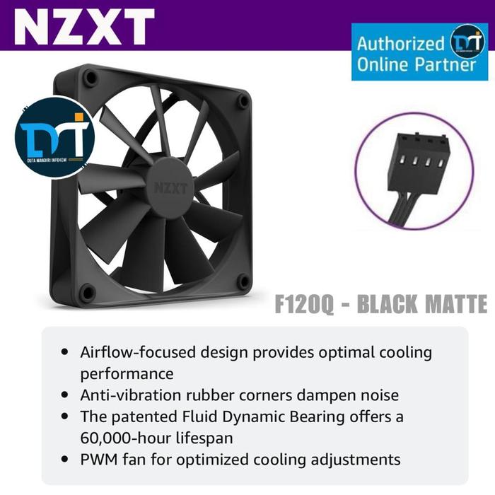 Gambar NZXT F120Q I F140Q - Quiet Airflow PWM Fan I Single Pack - F120Q BLACK dari Duta Mandiri Infokom undefined Tokopedia
