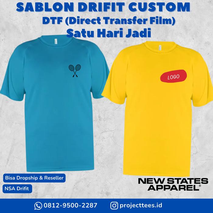 Gambar Sablon Kaos DriFit Custom NSA 2700 Satuan Lusinan - Tambah Logo dari Project Tees undefined Tokopedia