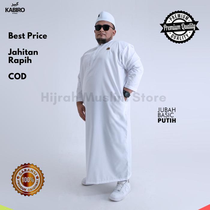 Gambar Baju Gamis Jubah Pria ROSAL KABIRO 4XL , 5XL , 6XL Big Size Jumbo Pria - Putih, 4XL dari Hijrah Muslim Outfit Store undefined Tokopedia