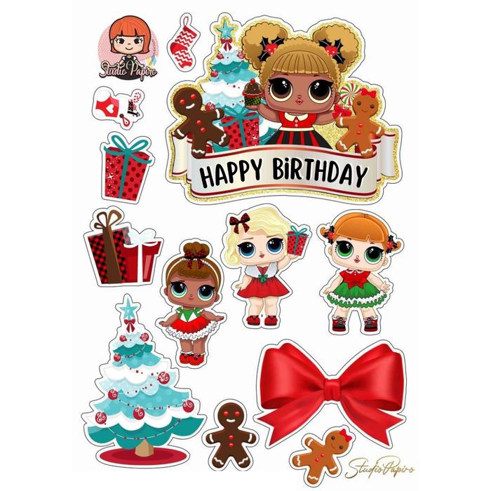 Gambar TOPPER CAKE ULANG TAHUN KARAKTER/HIASAN KUE TART (KARTUN) - K001, S dari Bu Lacha Store undefined Tokopedia