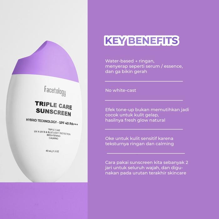 Gambar Facetology Hybrid Sunscreen - Ceramoist Facial Mois - ExfoLiquid Toner - Sunscreen dari Keita Beauty Store undefined Tokopedia