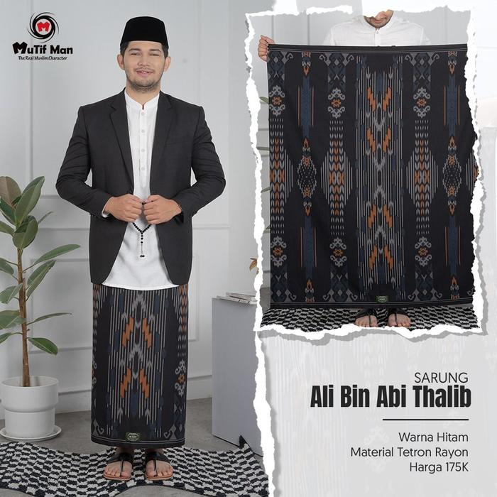 Gambar Sarung Pria Sarung Mutif Sarung Signature Ali bin Abi Thalib - Black, All Size dari AbuyaMall undefined Tokopedia