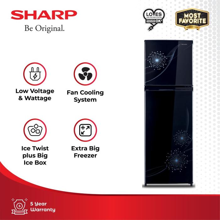 Gambar SHARP KULKAS 2 PINTU KECIL 2 DOOR SMALL REFRIGERATOR SJ317MGDB/DP - Biru dari UFO ELEKTRONIK SEMARANG undefined Tokopedia