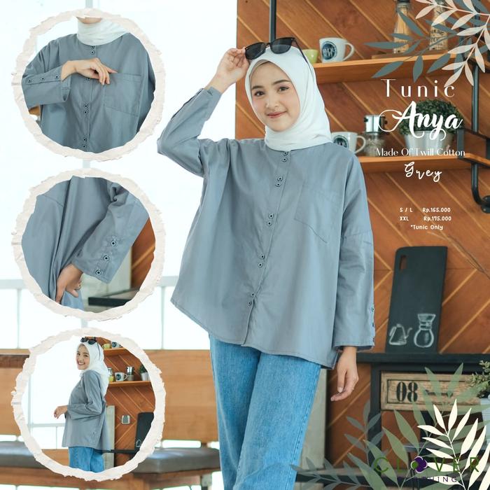 Gambar Atasan Tunik Wanita Clover Clothing Tunic Anya - Grey, S dari Griya Muslim Amanah 2 undefined Tokopedia
