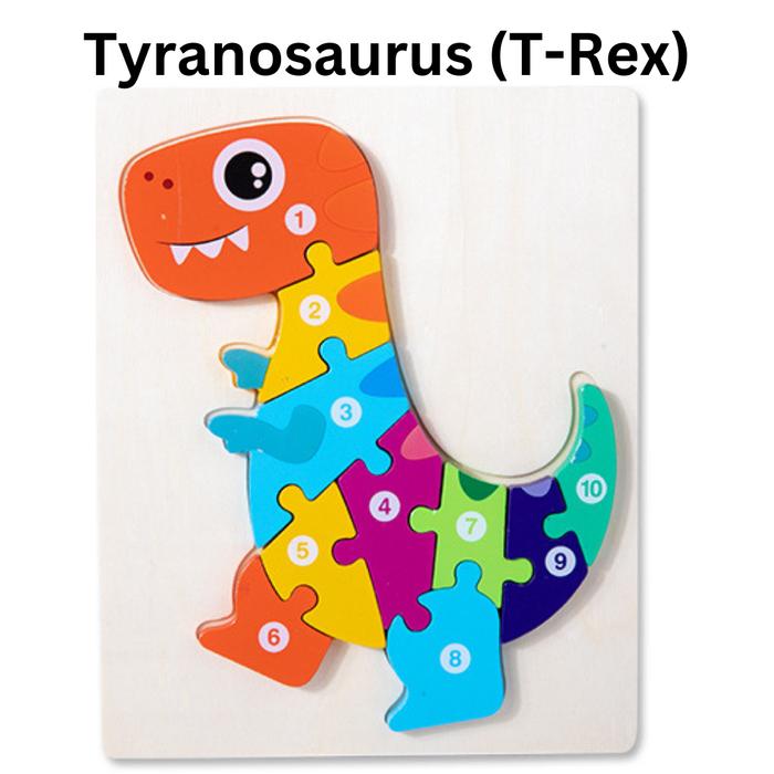 Gambar Mainan Anak Edukasi Perempuan Laki Laki 2 3 4 Tahun Puzzle Warna Warni - TYRANOSAURUS dari Asyiqostore.id undefined Tokopedia