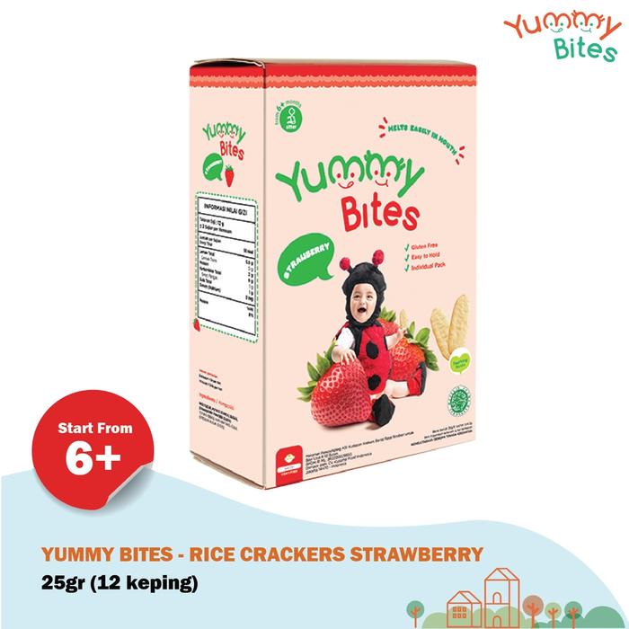 Gambar Yummy Bites cracker MIni 25gr / Yummybites cracker mini - Strawberry 25gr dari Babyboostore undefined Tokopedia