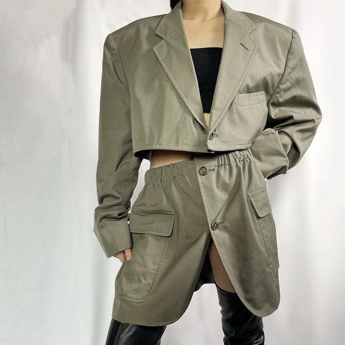 Fashion Reworked Blazer Set Reworked Vintage Blazer Set Brooks