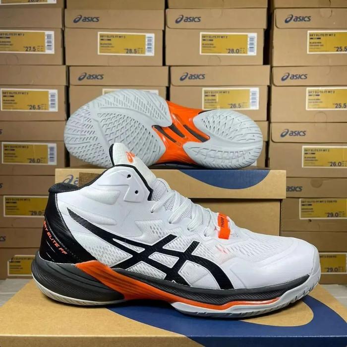 Gambar Sepatu Volly Pria Terlaris Sepatu Volly Sky Elit ff Termurah Import - White Orange, 45 dari dapa sport undefined Tokopedia