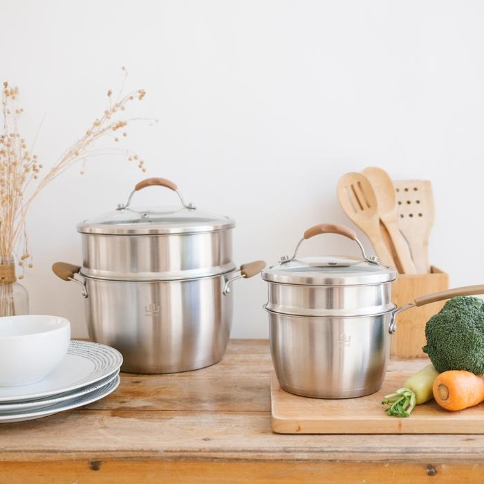 Gambar nuclad steamer stainless panci kukus 20 cm sus 304 - stainless dari Nucladcookware undefined Tokopedia