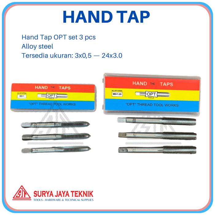 Gambar Hand Tap Mata Senai Alloy Steel OPT Thread Tool | 3pcs - 3x0.5 dari Surya Cipta Gemilang - SJT undefined Tokopedia