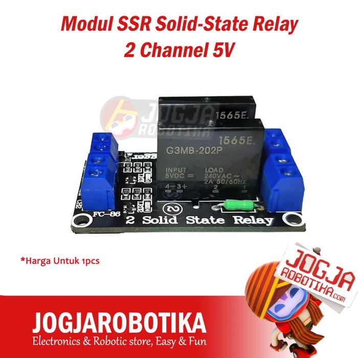 Gambar Module SSR Solid State Relay Omron 1Ch 2Ch 4Ch 8Ch Channel 5V 5 Volt - 2CH dari Jogjarobotika undefined Tokopedia