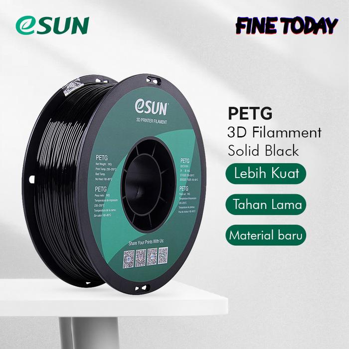 Gambar ESUN 3D PRINTER FILAMENT PETG Solid 1.75mm 1KG Original - Solid Black dari Fine Today Shop undefined Tokopedia