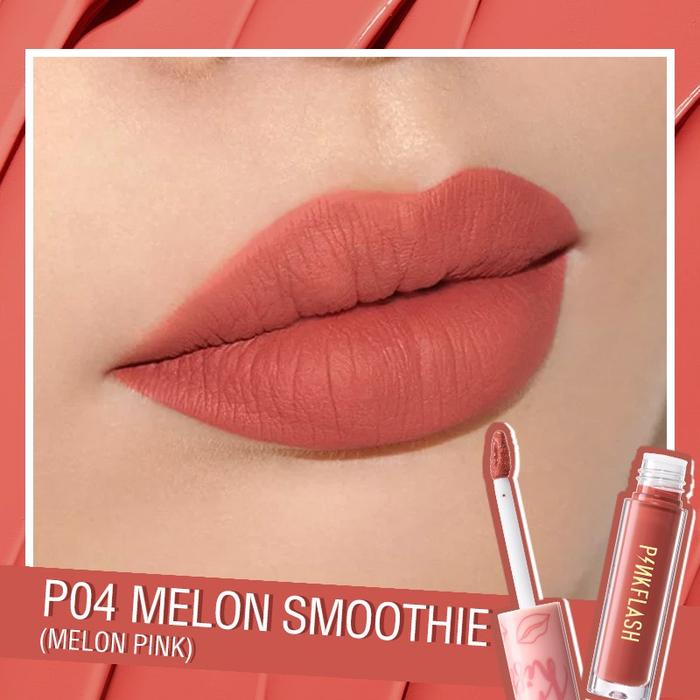 Gambar PINKFLASH #OhMyKiss Matte Lipstik Lembut Pigmentasi Tinggi PFL01 - P04 MELON SMOTH dari BEAUTY ENTITY undefined Tokopedia