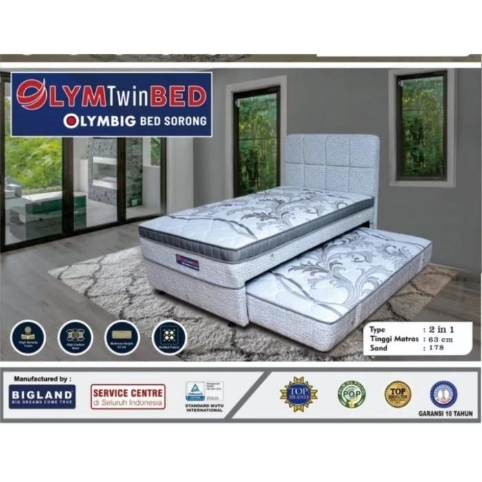 Gambar FULLSET Kasur Sorong Springbed 2in1 Olymtwinbed Plushtop Bigland Murah - 120x200 dari Konxept Living undefined Tokopedia
