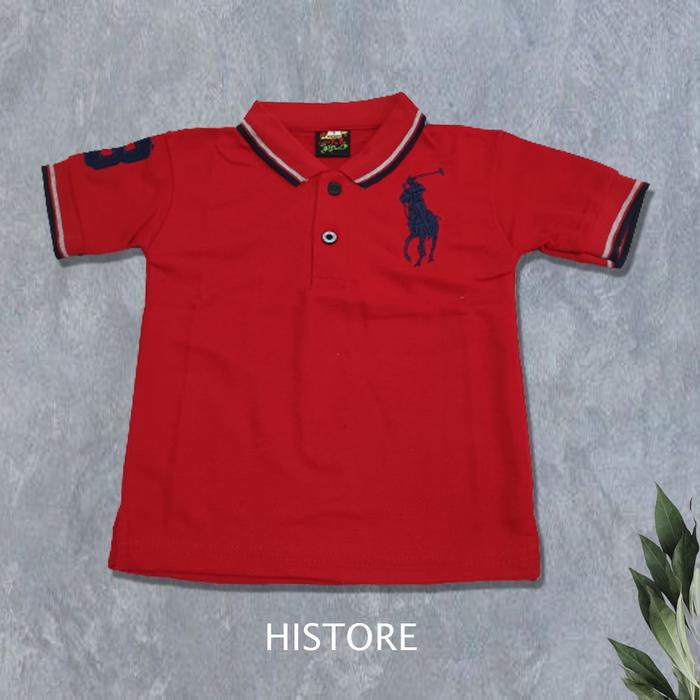 Gambar kaos polo LOGO anak laki laki PREMIUM / baju kaos anak terbaru - Merah, S dari HS - HISTORE undefined Tokopedia