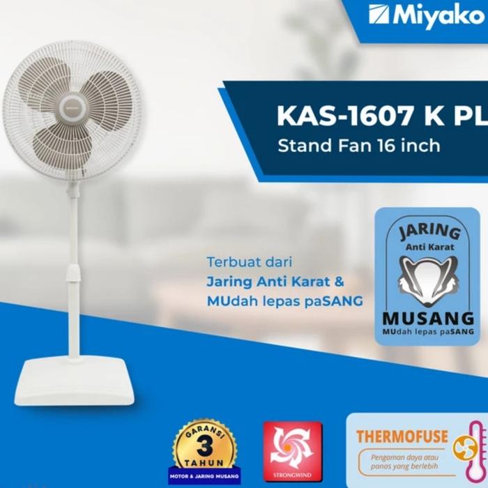Gambar Kipas Angin Berdiri Miyako KAS1607K-PL / Standfan Miyako kas1607k-pl Kaki Kotak - 1607K-PL KOTAK, YES BUBBLEWRAP dari JV electro olshop undefined Tokopedia